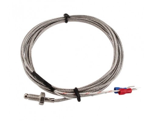Termočlánek typ K, 0 až +800°C, 13mm x M6, 1m kabel, nerezová ocel.