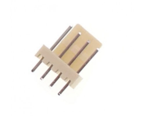KZVI-04 vidlice přímá do DPS, 4-pinová, tvar vývodů rovný, bílá.