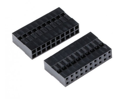 Zásuvka 20-pinová (2x10), černá, na kabel.