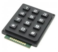 3x4 maticová tlačítková klávesnice, plastová, černá